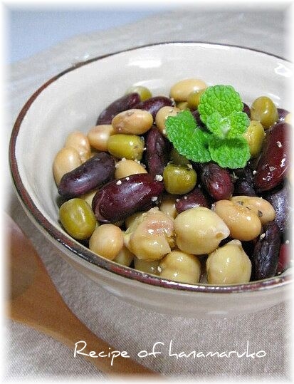 混ぜてかけるだけミックスビーンズのサラダ レシピ 作り方 By はなまる子 楽天レシピ