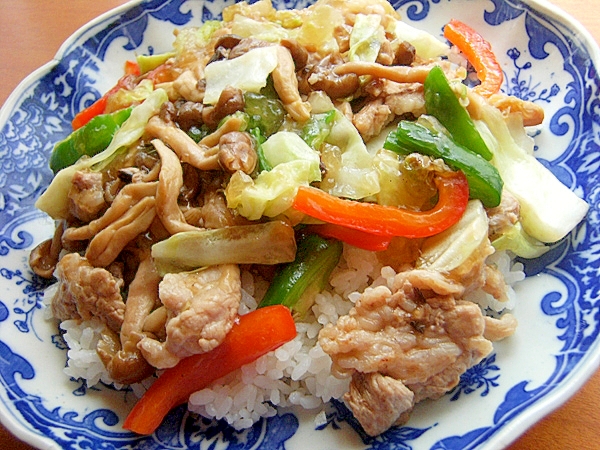 ダシダで❤中華丼風ヘルシーご飯♪(卵なし)