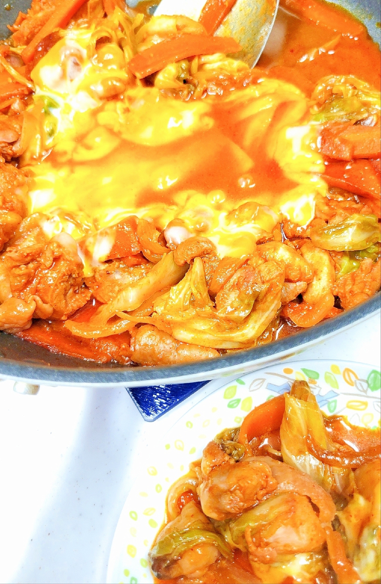 簡単♪フライパンdeチーズたっぷりタッカルビ♪