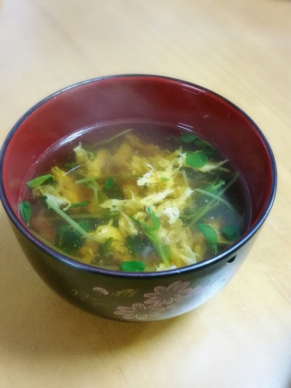 水菜と卵のお吸い物