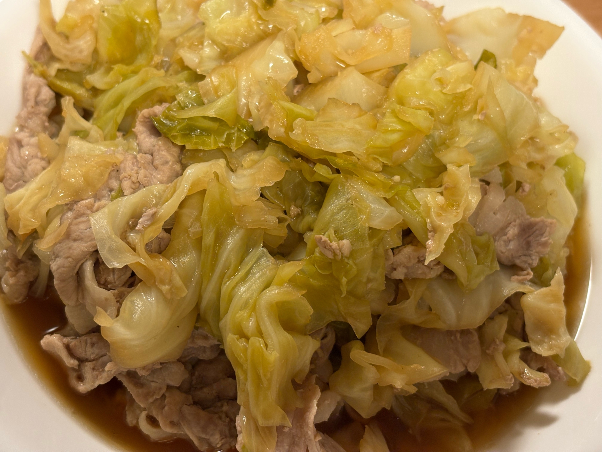 キャベツと豚肉の味ぽん野菜炒め