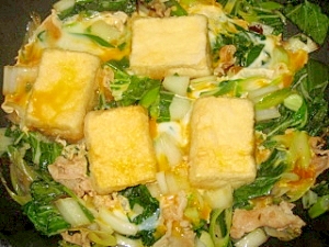 青梗菜と豆腐の卵とじ