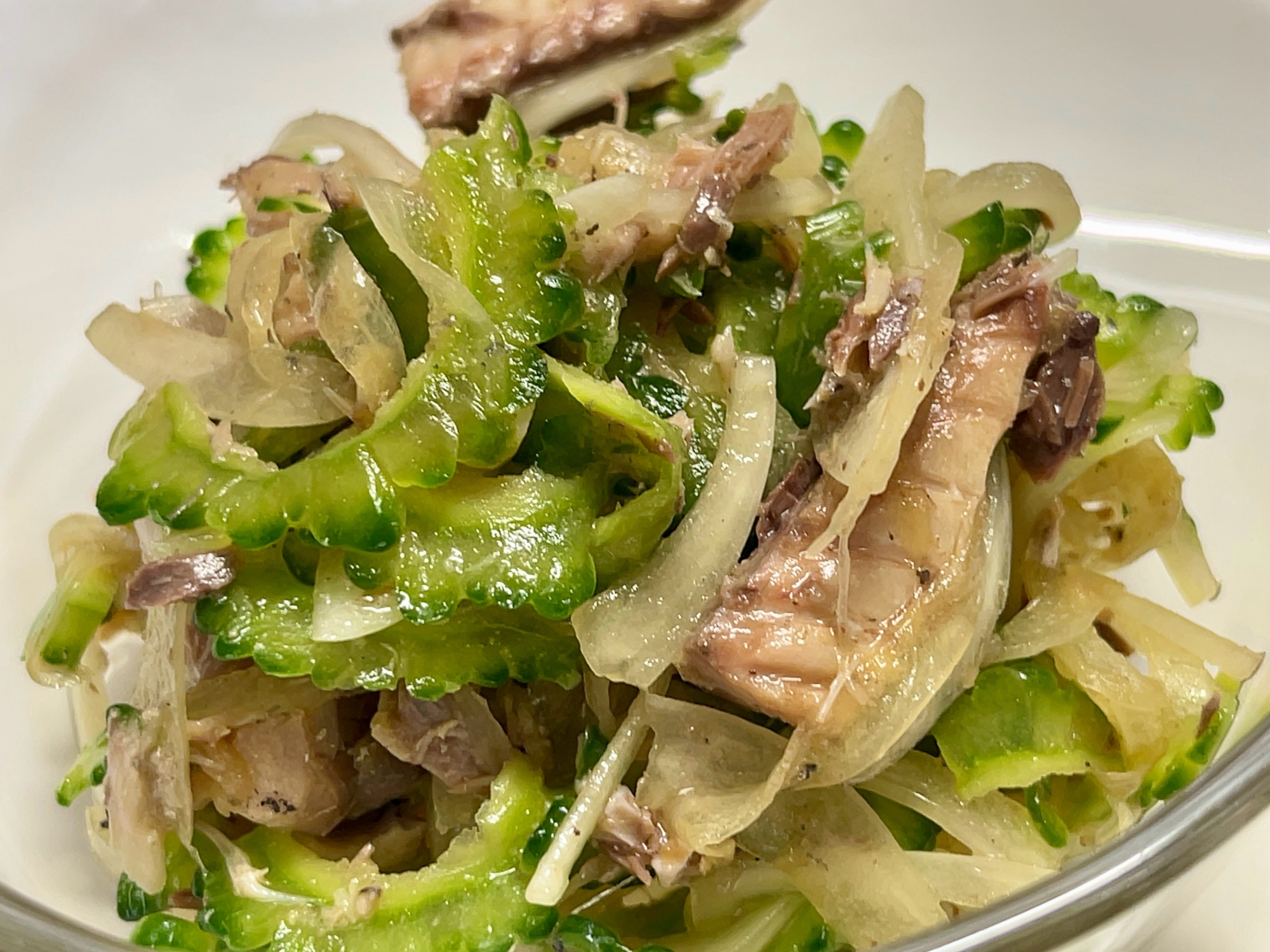 【夏の旬味】ゴーヤとさば缶のさっぱりポン酢