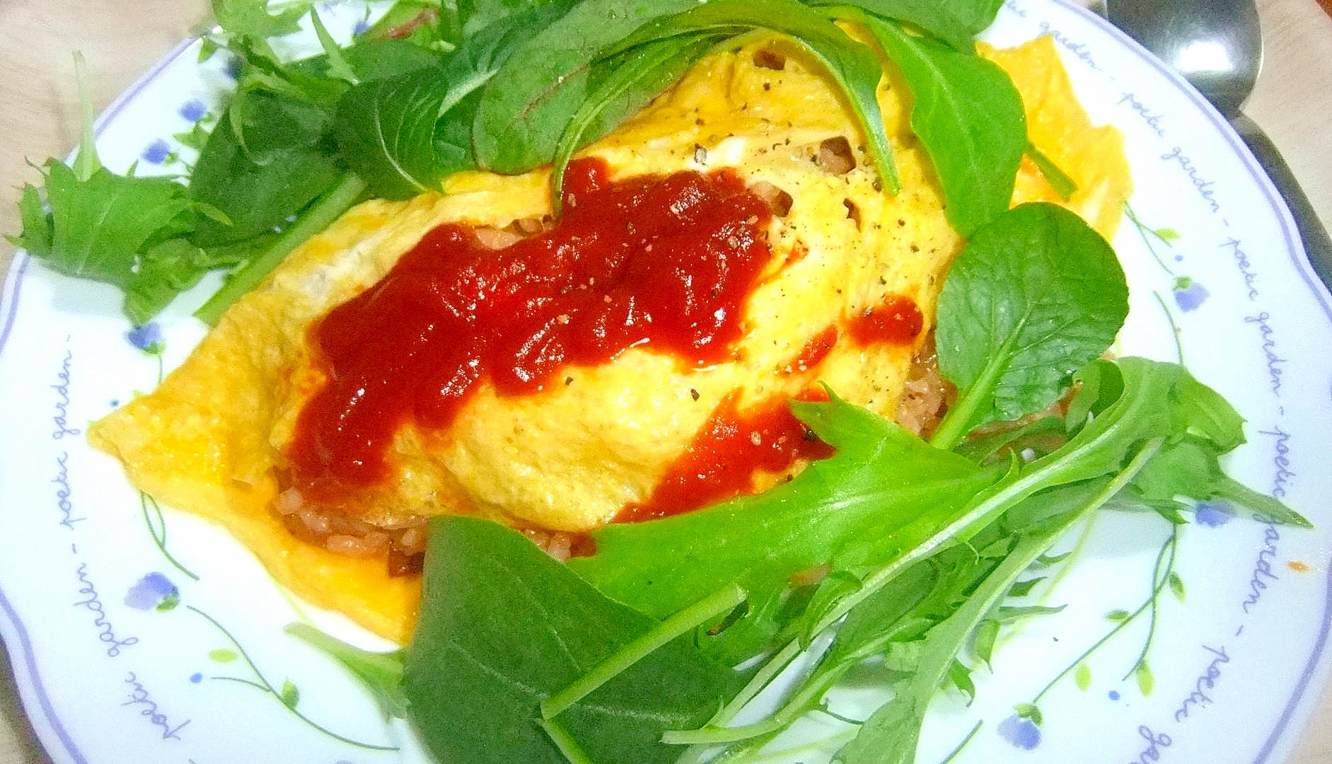 キノコご飯でオムライス