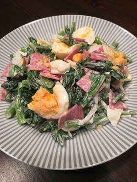 のらぼう菜と卵のサラダ