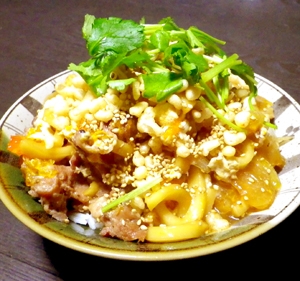 うどん乗せてガッツリ「うどん丼」