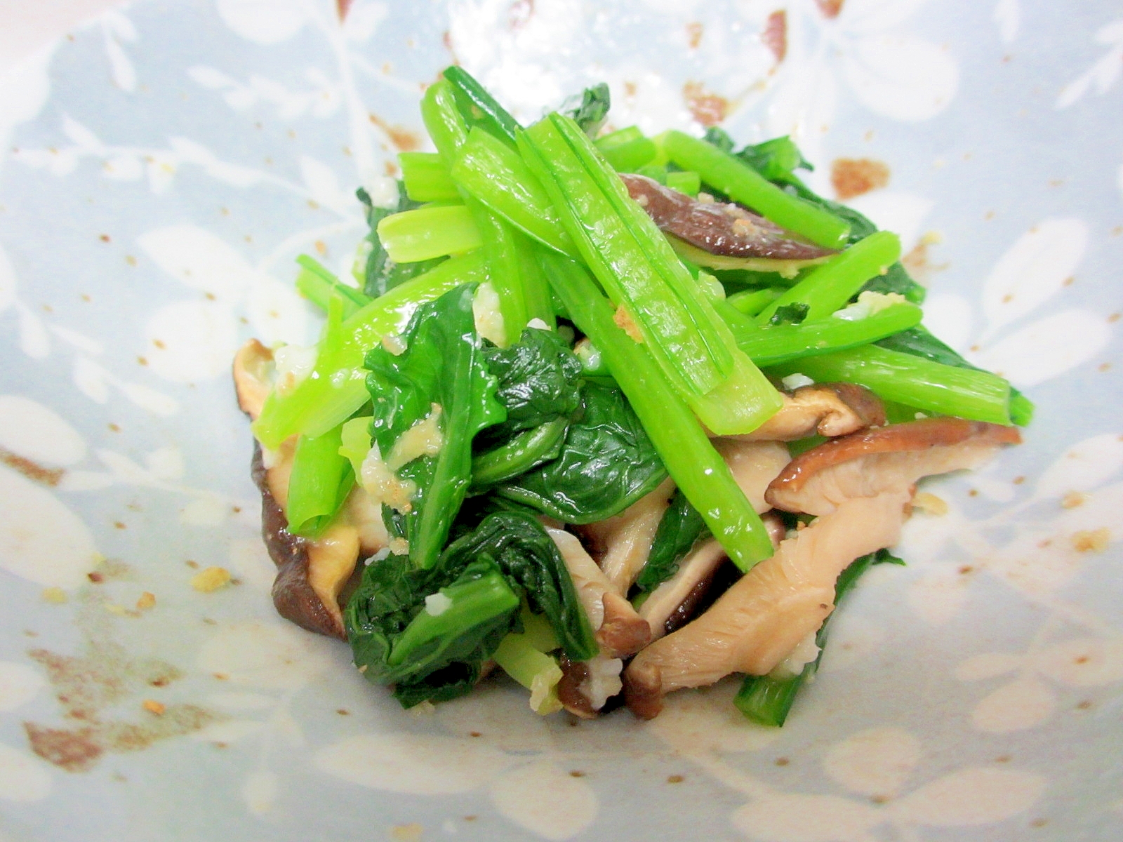 小松菜と椎茸の塩糀生姜和え