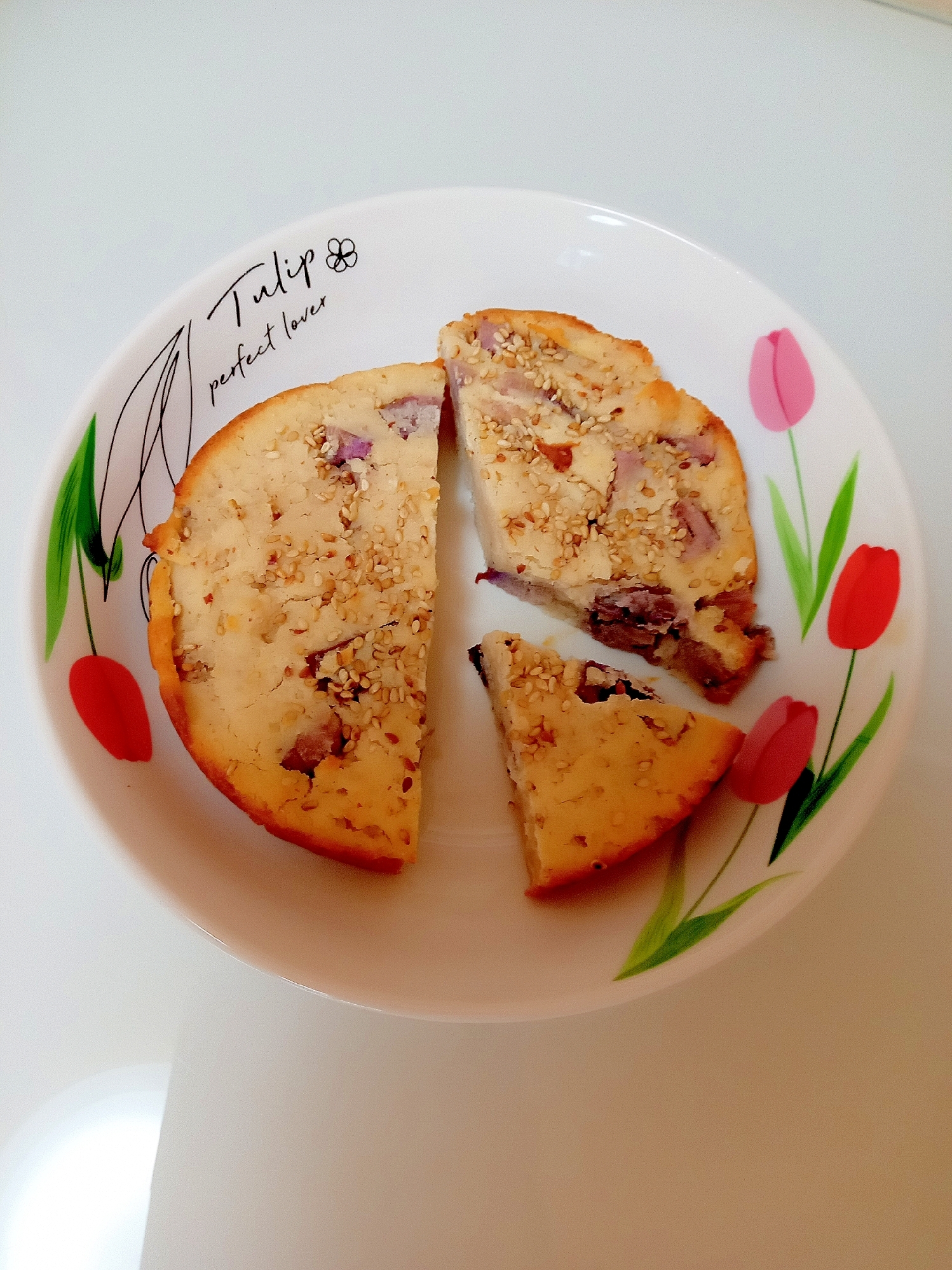 グルテンフリー！紫芋の米粉豆腐ケーキ