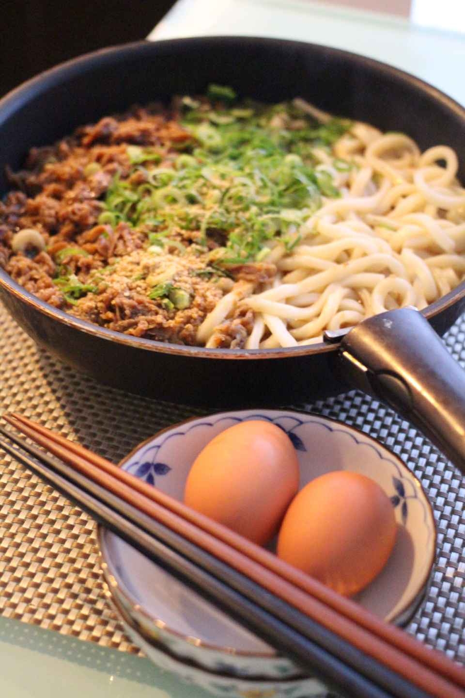 冬にぴったり　すき焼きうどん