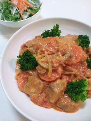 クリームチーズでまろやかに♪鶏肉のトマト煮込み