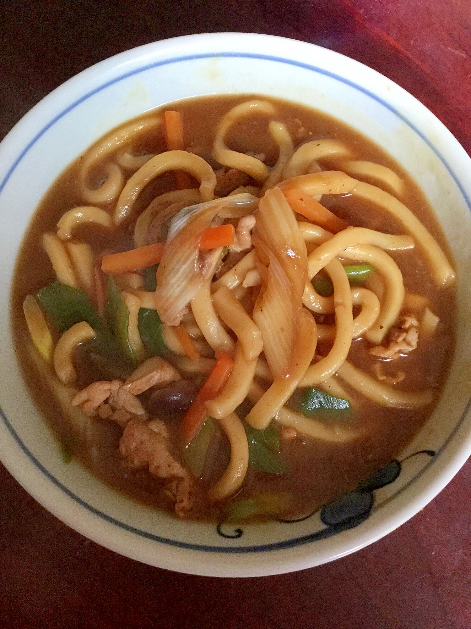 干し椎茸の戻し汁入り☆豚カレーうどん！