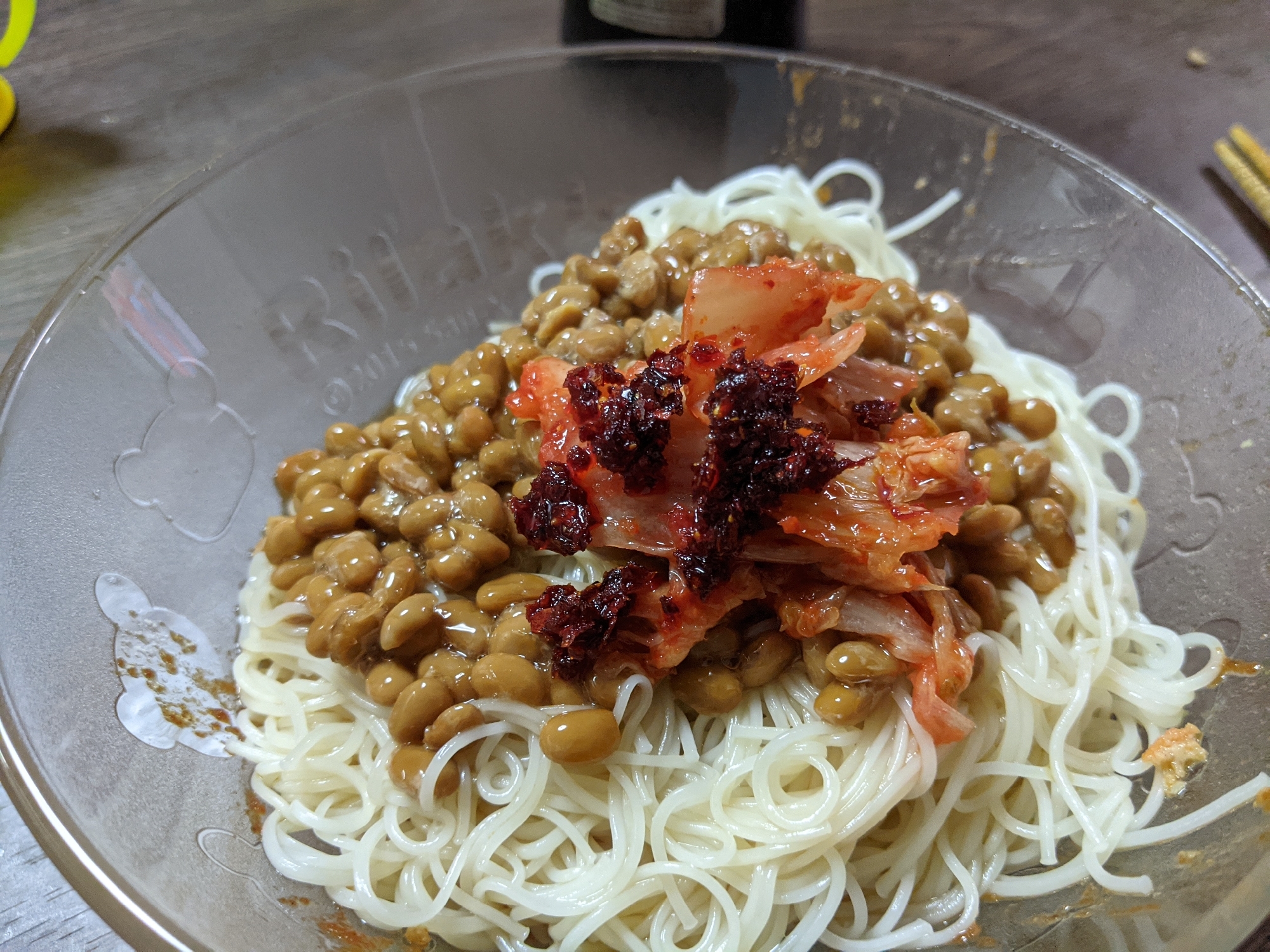 納豆キムチ花椒そうめん