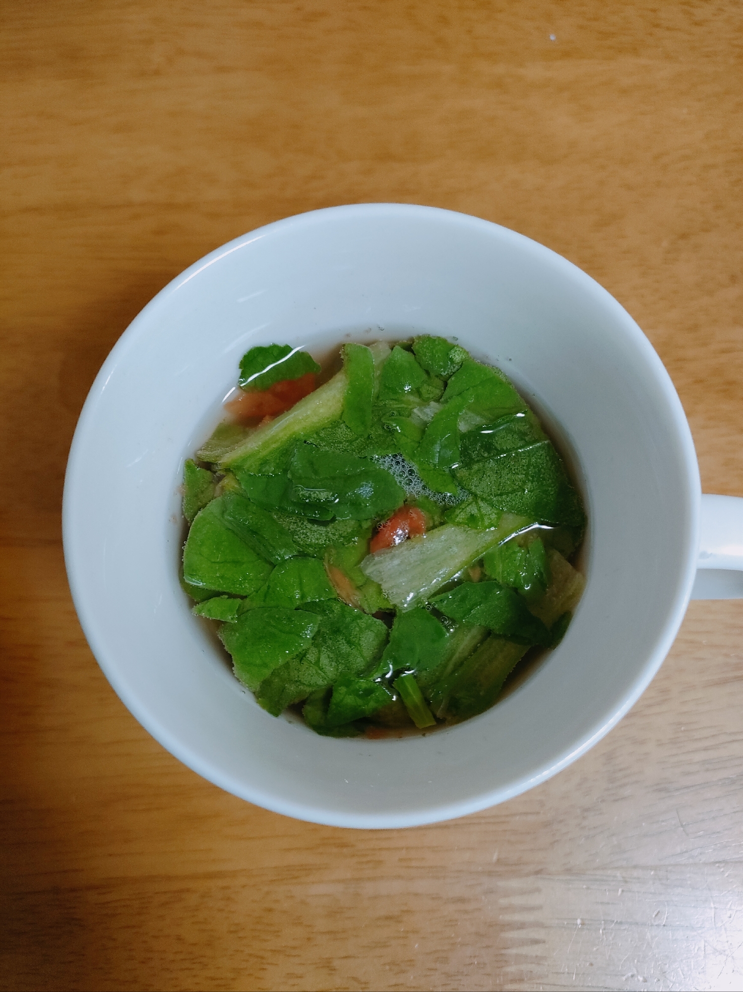 小松菜と新じゃがいもとトマトのスープ