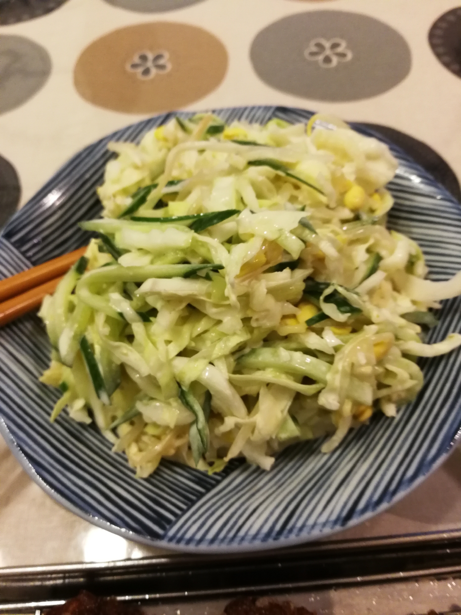 白菜・豆もやし・きゅうりのゆず胡椒マヨ和え