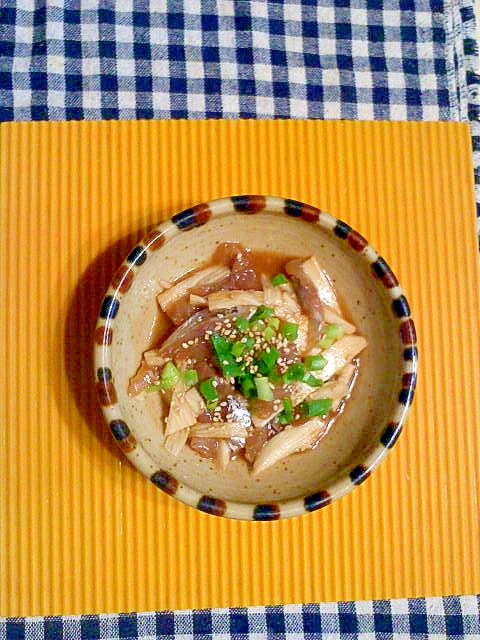 鯵と長芋のワサビ醤油和え♪