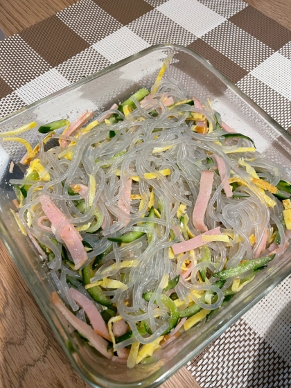 豆苗と春雨サラダ