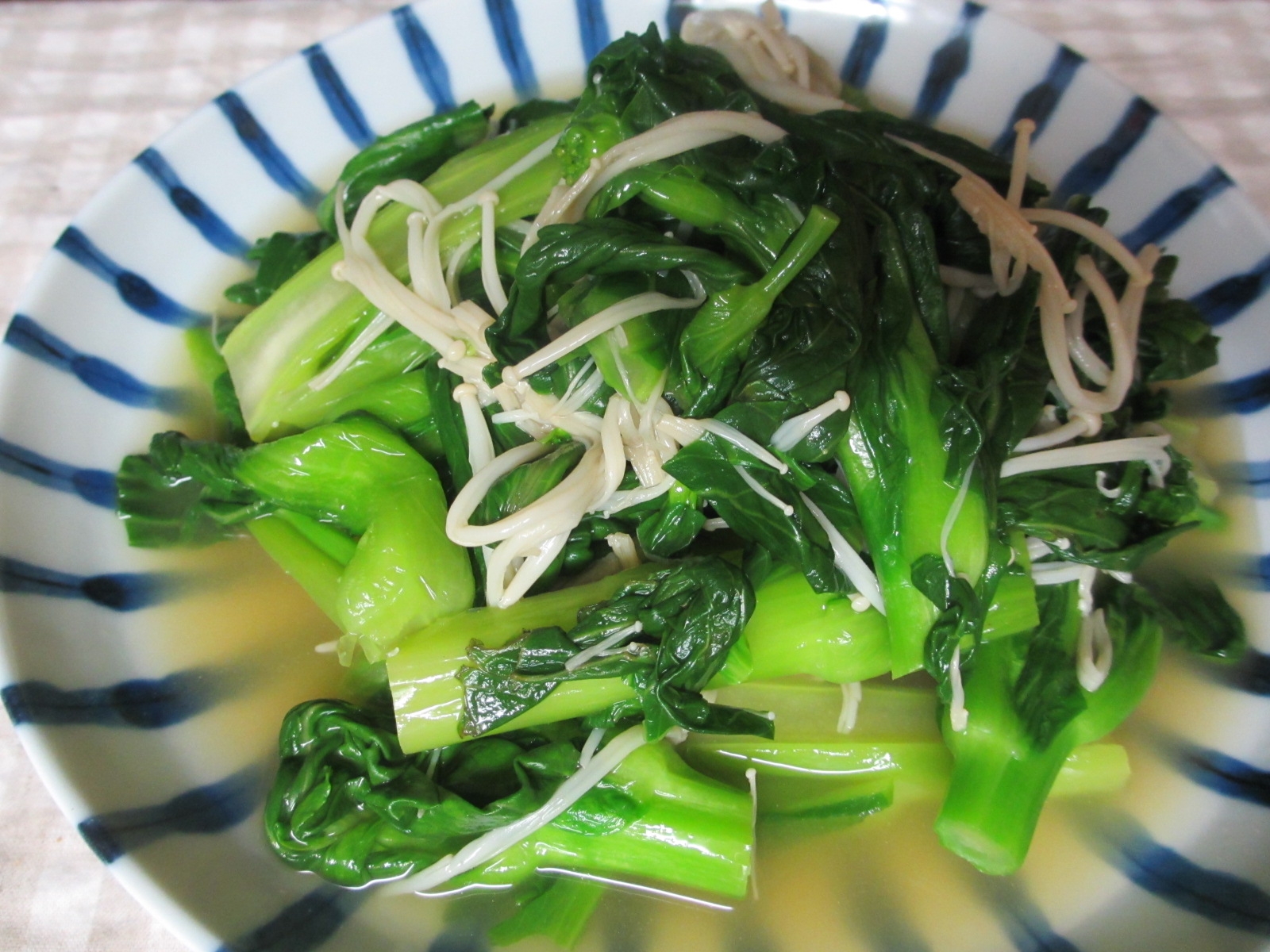 花青梗菜とえのきの辛子浸し