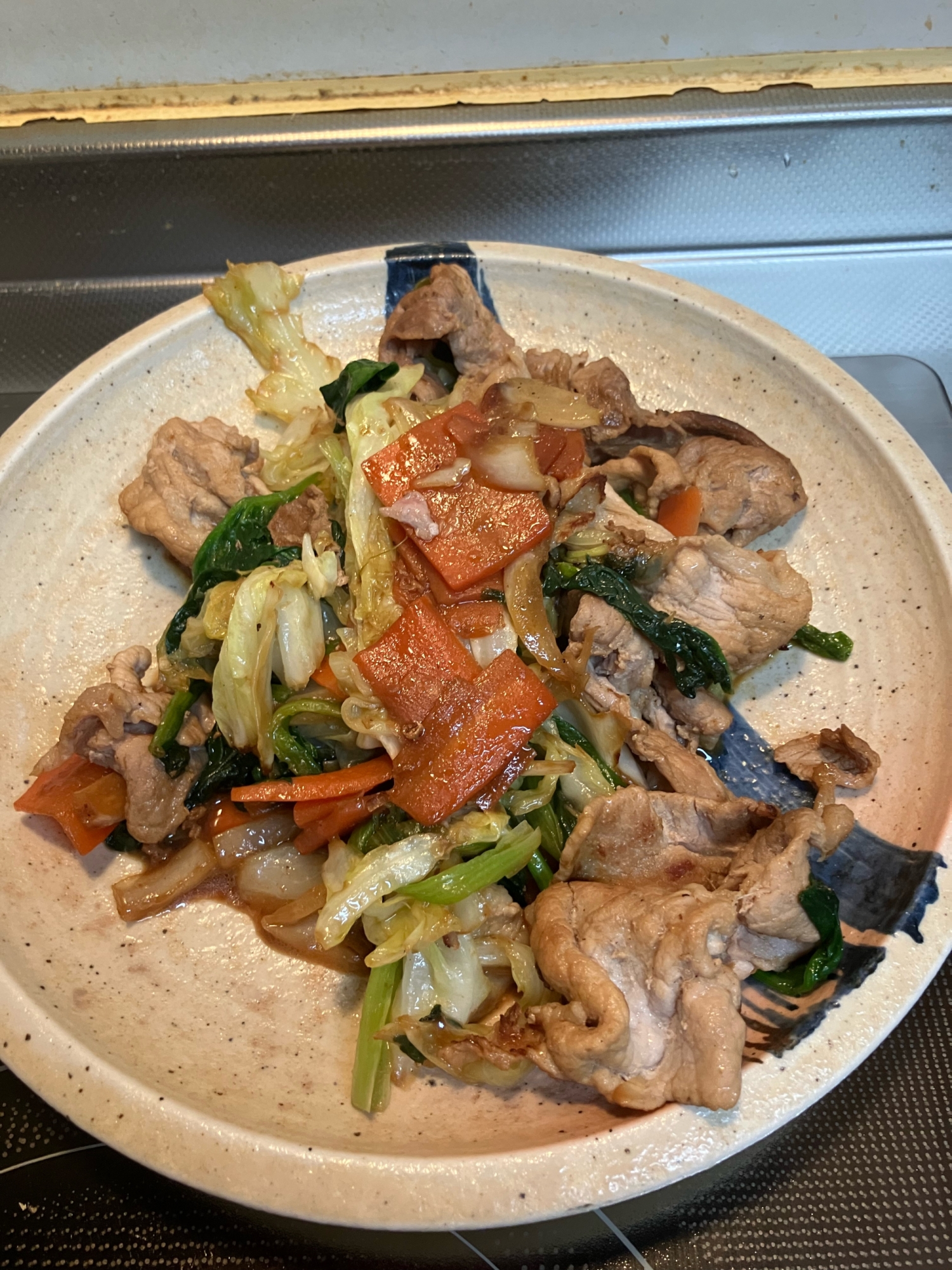 豚肉とほうれん草の和風♪野菜炒め^_^