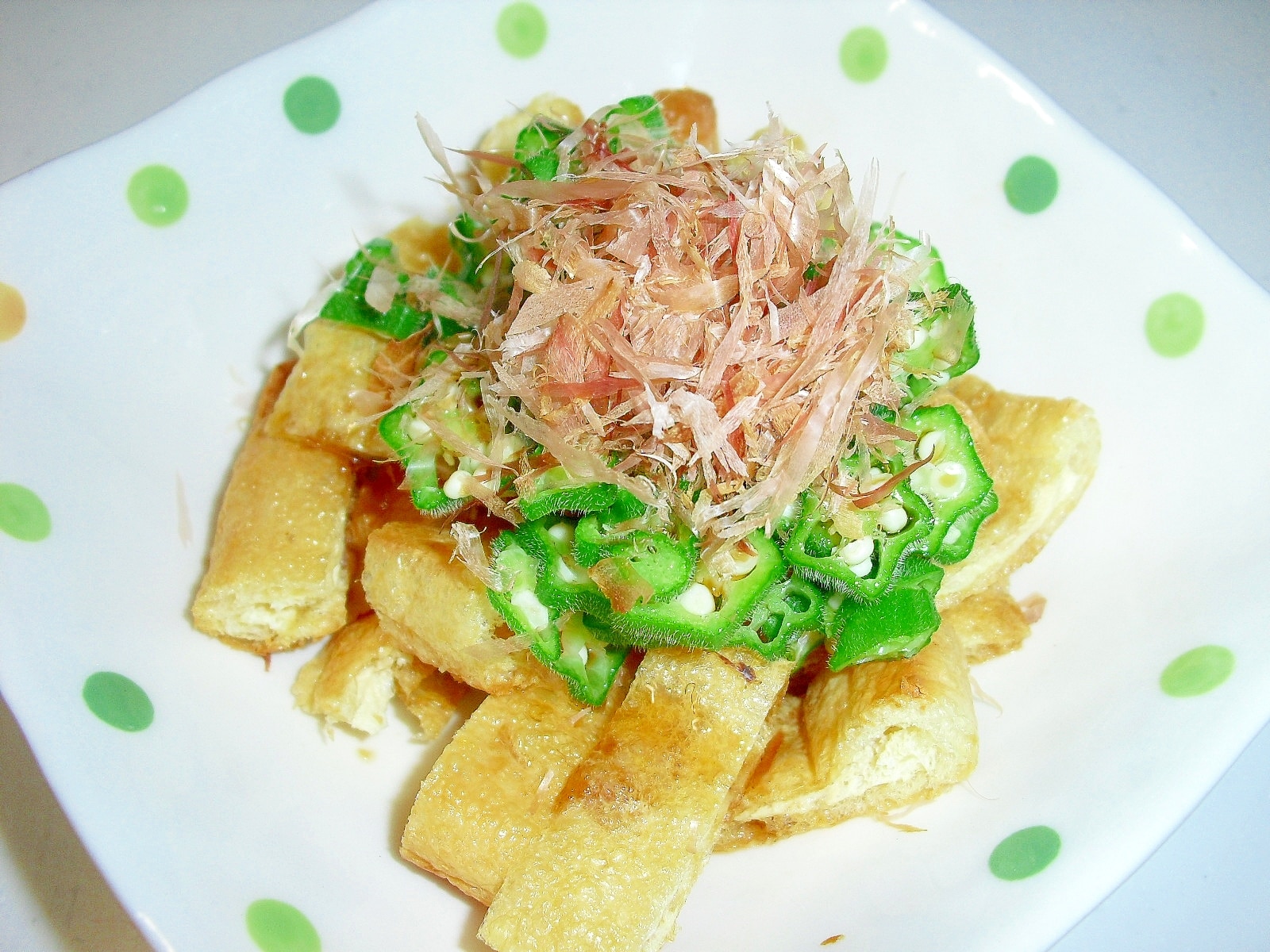 おつまみに 我が家の 油揚げとおくらのポン酢がけ レシピ 作り方 By Miyu 楽天レシピ