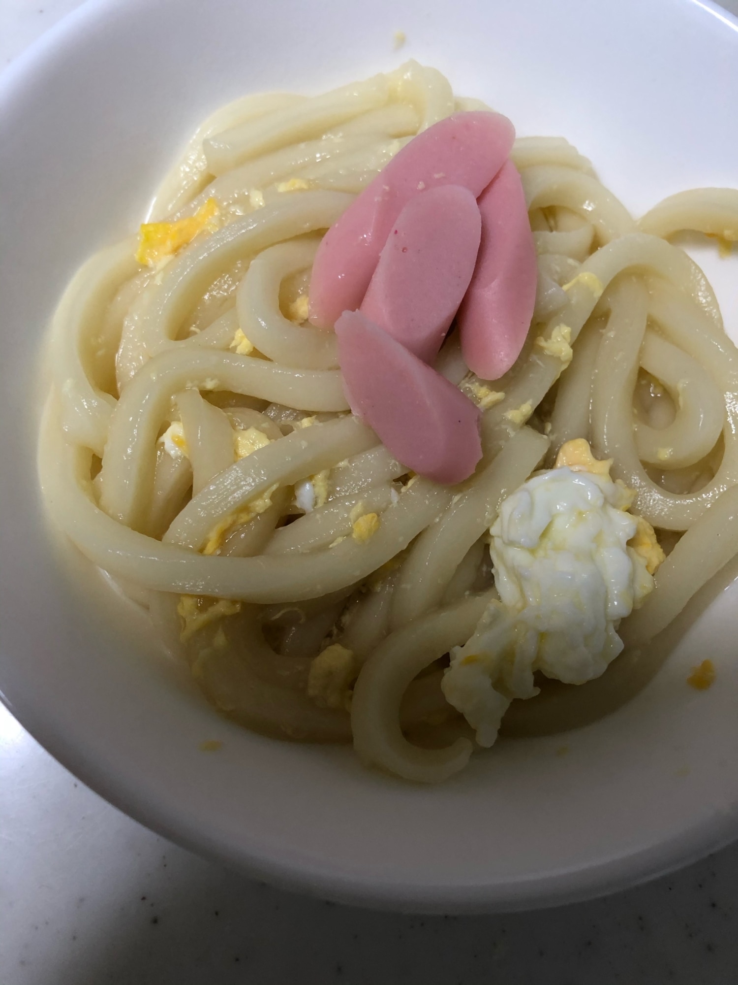 魚肉ソーセージとかき玉うどん(^^) レシピ・作り方 by xmickyx - 楽天