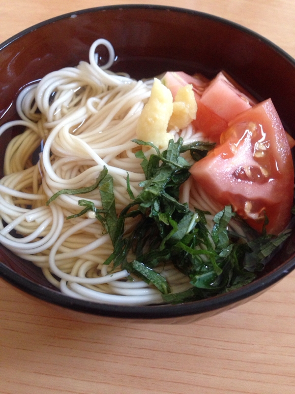 ツナ缶の油で☆トマト素麺(*^^*)☆