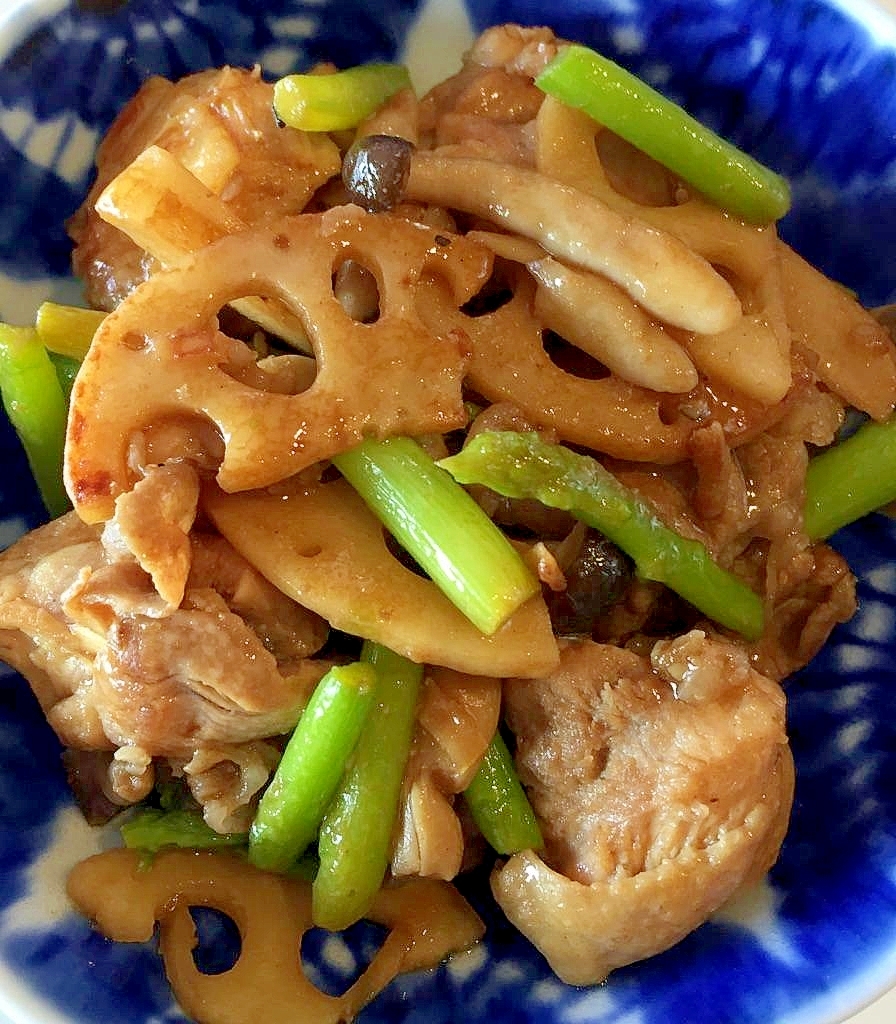 鶏肉（豚肉）と蓮根の中華風炒め物