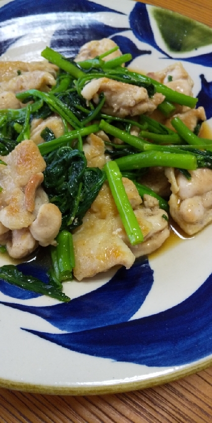 鶏肉と空芯菜の簡単炒め