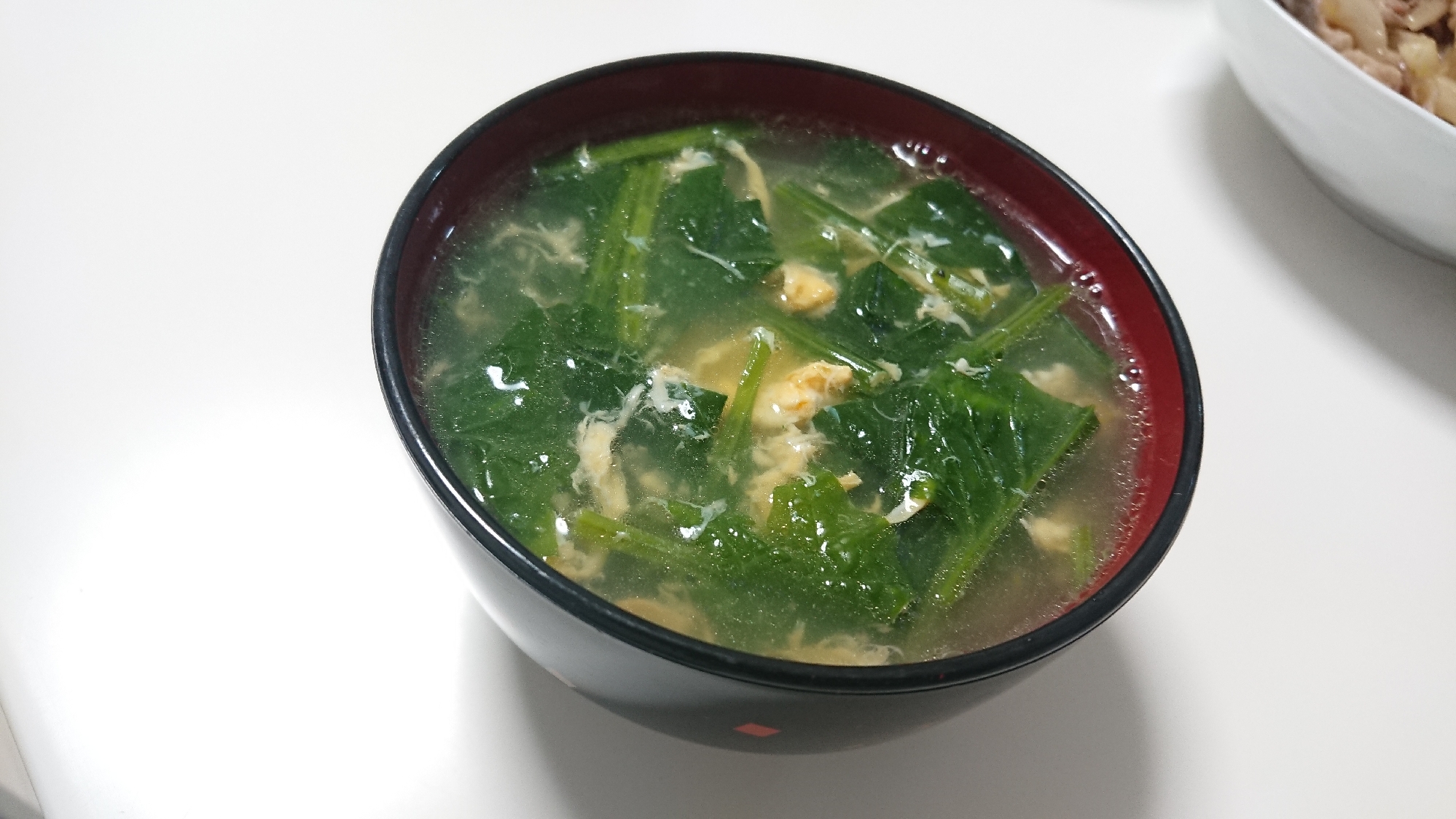 優しい味♪ほうれん草の中華風スープ