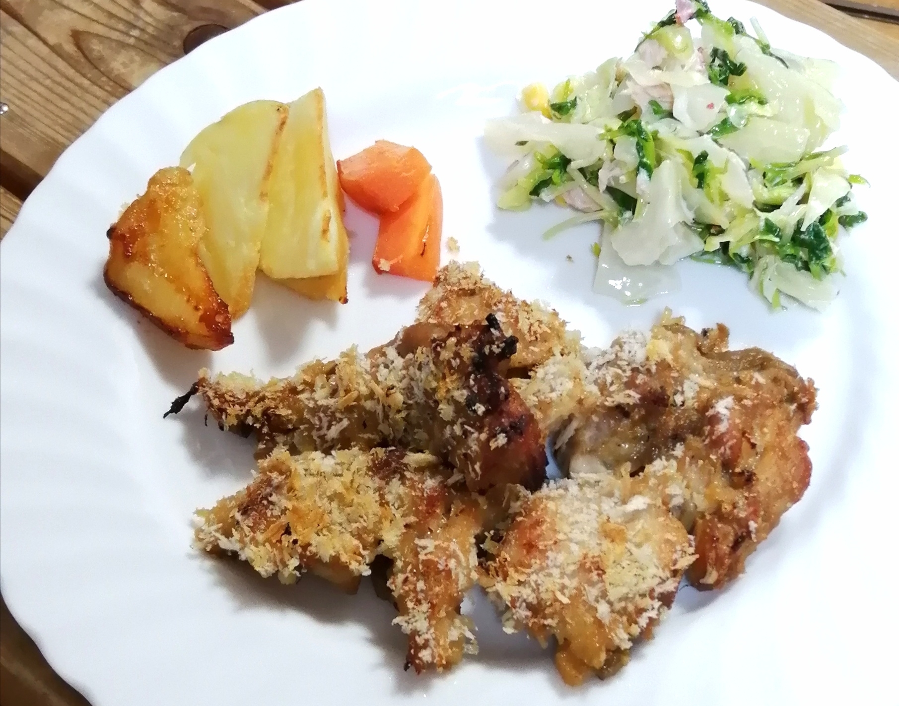 鶏肉のパン粉焼き☆お好み焼きソースが下味に✨