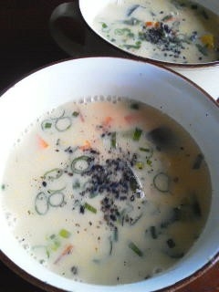 にんじんとかぼちゃの豆乳スープ