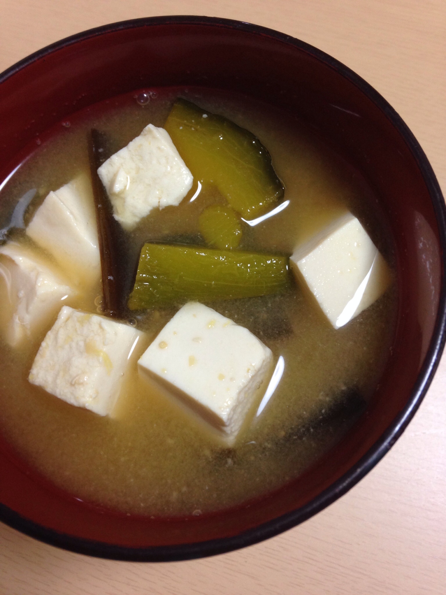 かぼちゃと豆腐の味噌汁