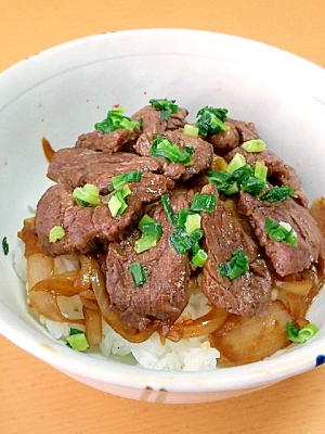 焼肉のたれで簡単ステーキ丼！