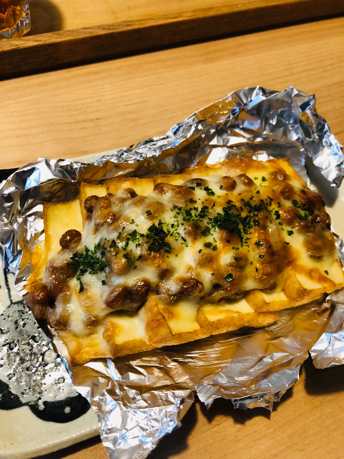 厚揚げの納豆チーズ焼き