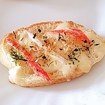 かにかまに青海苔おかかのチーズトースト