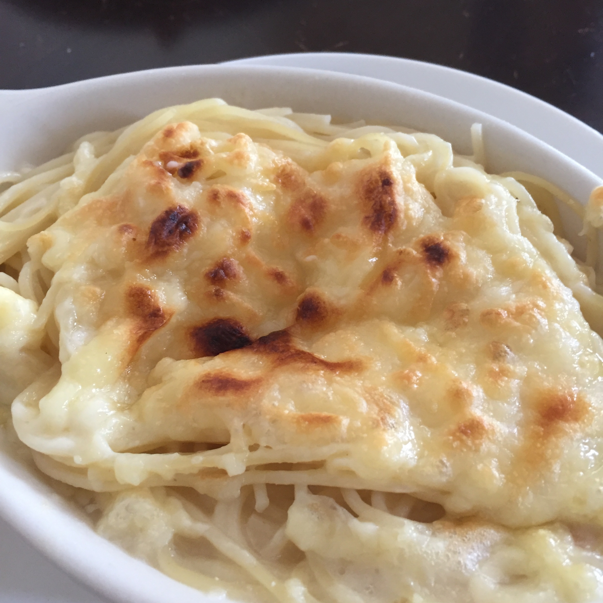 時短ランチ！スープの素でパスタグラタン