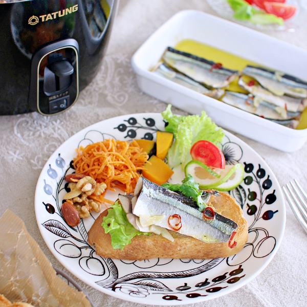 ＼大同電鍋レシピ／さんまのオイル煮