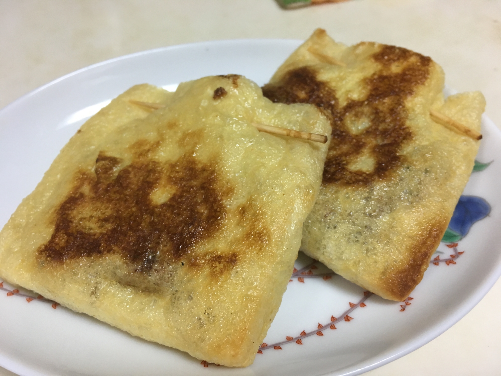 納豆の油揚げの包み焼き！