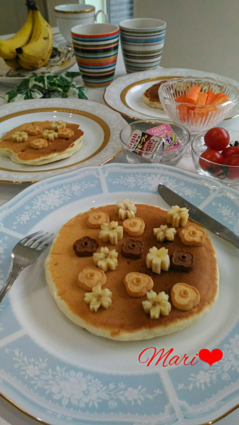 春満開♪森永もちもちホットケーキの朝食