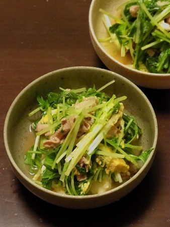 【簡単】水菜と豚肉のさっと煮。
