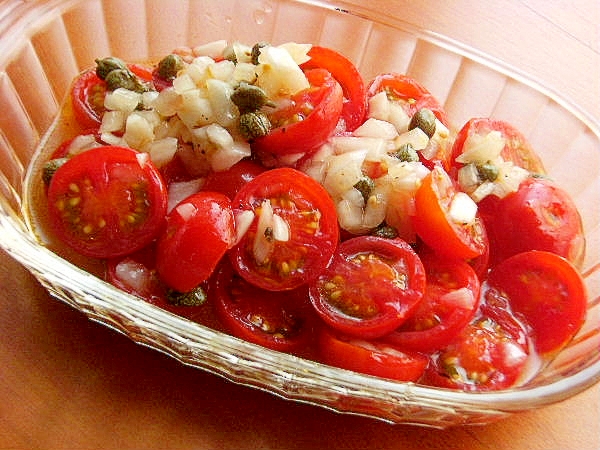 デリ風 ミニトマトのマリネ タマネギ ケーパー レシピ 作り方 By ジョン リーバス 楽天レシピ デリ風 ミニトマトのマリネ タマネギ ケーパー レシピ 作り方 By ジョン リーバス 楽天レシピ