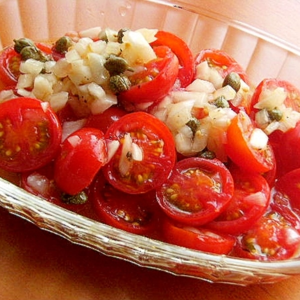 デリ風 ミニトマトのマリネ タマネギ ケーパー レシピ 作り方 By ジョン リーバス 楽天レシピ デリ風 ミニトマトのマリネ タマネギ ケーパー レシピ 作り方 By ジョン リーバス 楽天レシピ
