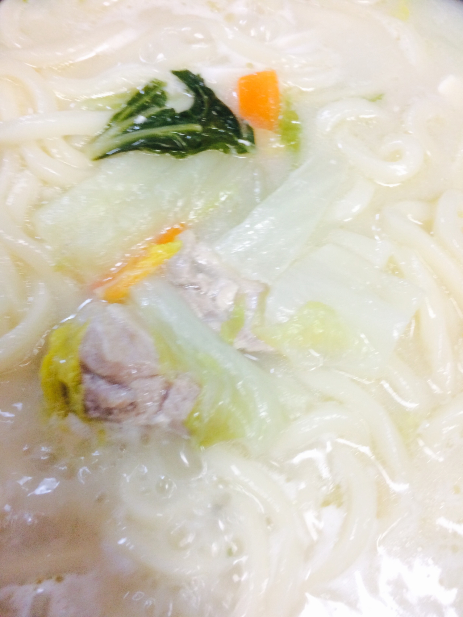 豆乳鍋の素で煮込みうどん