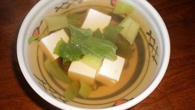 青梗菜豆腐の和風スープ