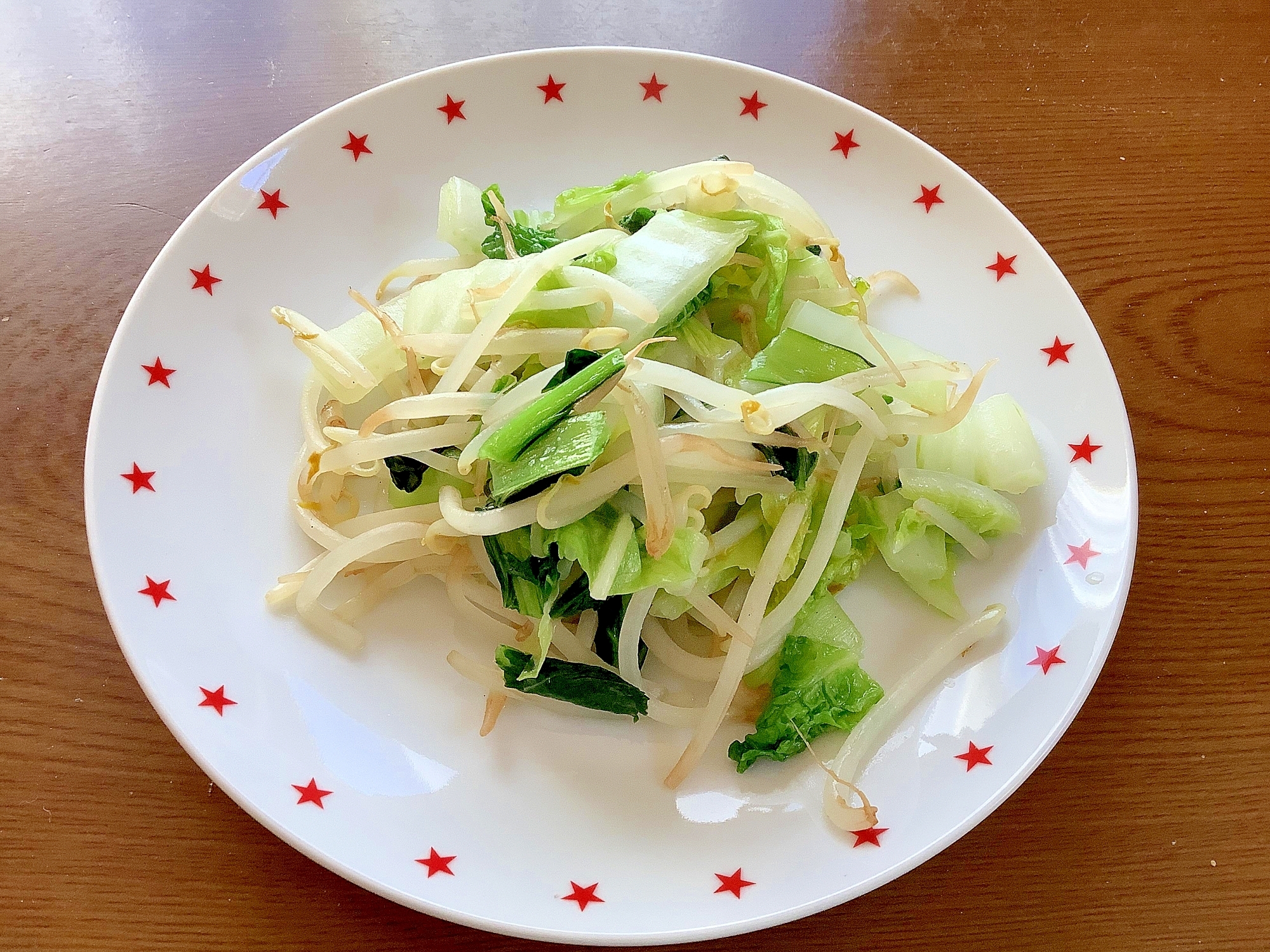 白菜と小松菜もやし炒め