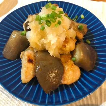 鶏と茄子とピーマンの揚げ浸し