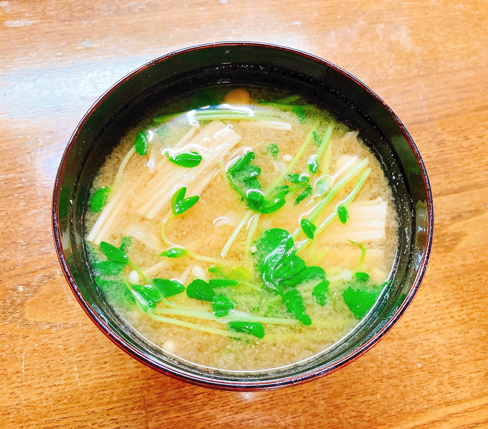 えのきと豆苗の味噌汁