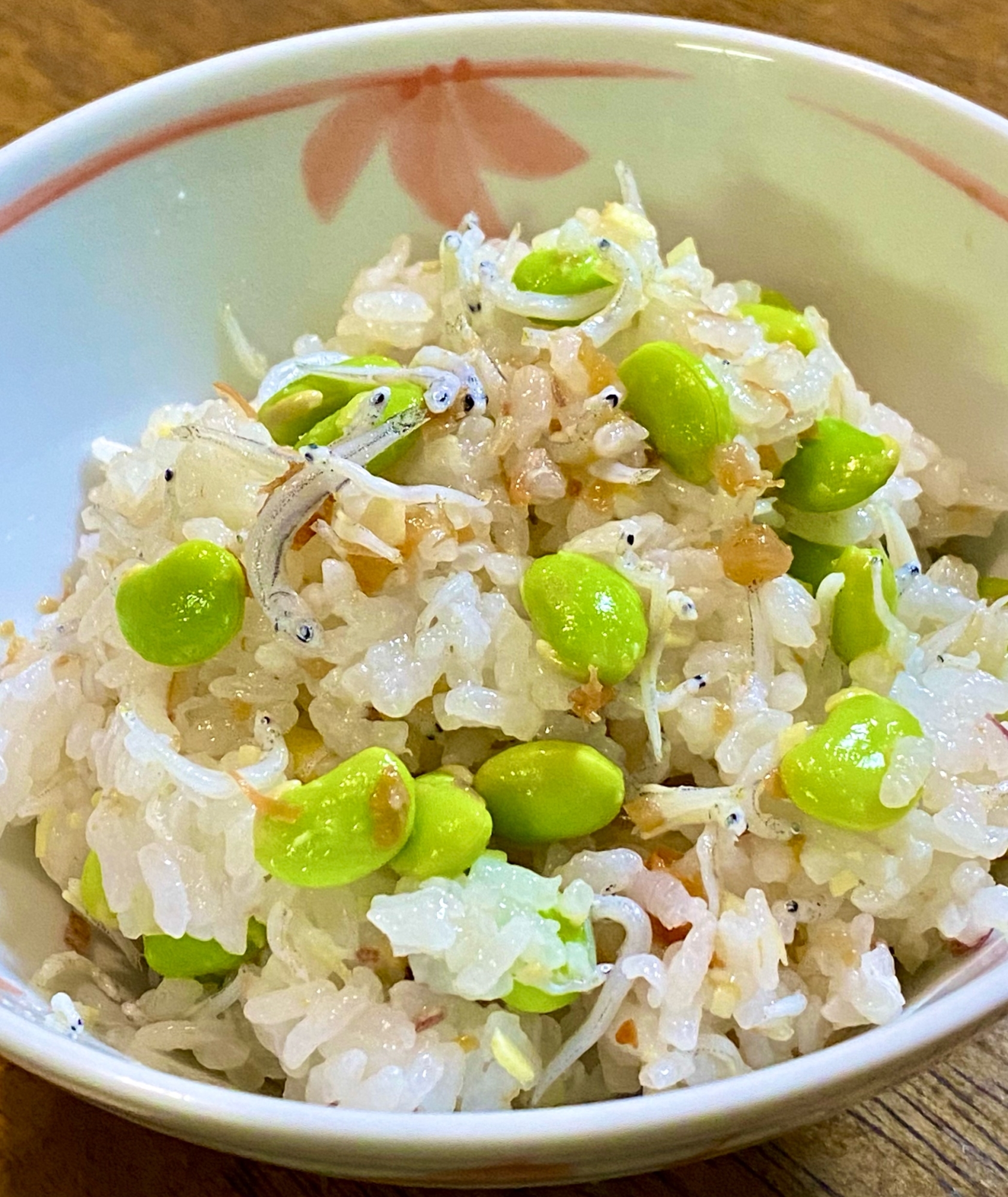 枝豆、しらす干し、梅干しの混ぜご飯【和食】