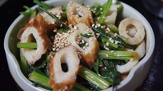 壬生菜と竹輪のナムル