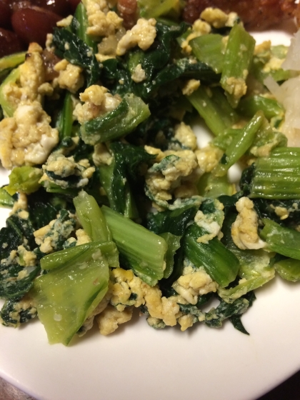 小松菜と卵がよく合います！！子供もパクパク食べてくれました(^O^)