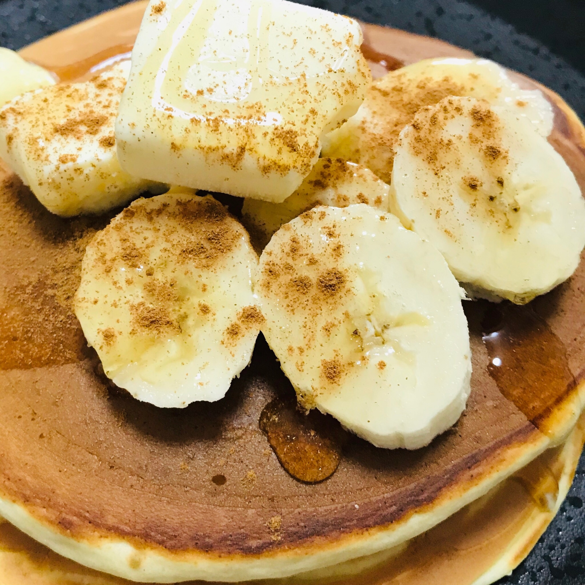 豆乳ホットケーキ☆バナナ、バニラアイス添え